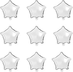 img 1 attached to 🌟 Sparkling Star-shaped Balloons: 10" Silver Foil Mylar Balloons, Pack of 50