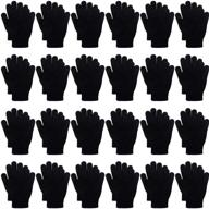 🧤 cooraby 24 pairs kids winter gloves warm knitted stretchy full finger magic gloves logo