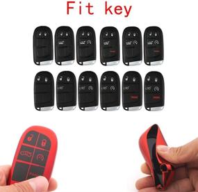 img 3 attached to Чехол для смарт-ключа TPU Smart Remote Key Fob - полная защита для Chrysler 300 200 Dodge Charger Challenger Dart Durango Journey, Jeep Grand Cherokee Renegade Fiat Freemont (розовый), Royalfox, 3 4 5 кнопок