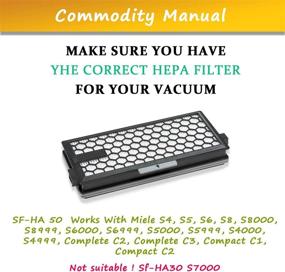 img 3 attached to 🔍 3 Pack Active AirClean SF-AA 50 and SF-HA 50 Filters for Miele S4-S8, Compact C2, and Complete C3 Canisters - Compatible with S8000-S8999, S6000-S6999, S5000-S5999, S4000-S4999