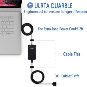 img 1 attached to High-Powered Surface Book 2 Charger 💪 with Carrying Pouch: Compatible with Multiple Microsoft Devices
