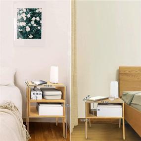 img 3 attached to 🌿 LASUAVY Bamboo Nightstand Set - Stackable Side Tables for Versatile Use in Living Room, Bedroom, Nursery, Laundry, and Study Rooms - Natural, Set of 2