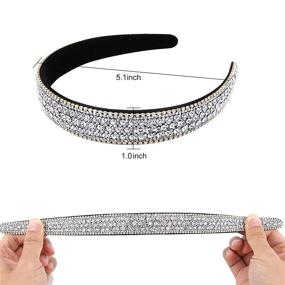 img 2 attached to 💎 Wecoe Rhinestone Headbands: Fashionably Sparkling Crystal Bling for Women - Glittery Silver Diamond Headband, Ideal for Birthday Celebrations, Bridal Occasions, and Gifts for Ladies