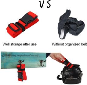 img 2 attached to Luggage-Straps Suitcases-Belt TSA Approved - Adjustable 86 Inch With Quick-Release Buckle And Organized Belt Travel Accessories (Red 4 Pack)