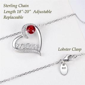 img 1 attached to 💎 January Birthstone Garnet Emerald Pearl Necklace - Christmas Mom Necklace Gifts for Mom Wife Birthday Gifts - Love Heart Pendant Sterling Silver Jewelry for Women with 20" Replaceable Chain