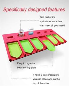 img 3 attached to 🎨 28 Piece Diamond Painting Tray Organizer Set with 5D Diamond Painting Art Holder - Multi Kit Storage for Adults, 6 Slot Beading Boat Tray Organizer with Diamond Painting Accessories Tools