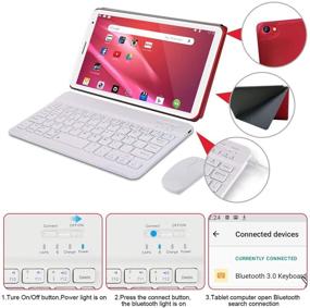 img 3 attached to Versatile Android 10.0 2-in-1 Tablet: 8 Inch Red Tablet with Keyboard Mouse, 3GB RAM, 32GB ROM, Dual Camera, and 128GB Extended Storage – WiFi Tablet PC