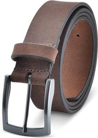 img 4 attached to Mens Leather Casual Grain Brown Men's Accessories for Belts