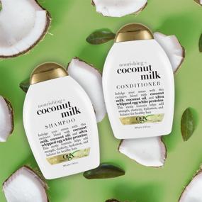 img 2 attached to 🥥 OGX Coconut Milk Nourishing Shampoo & Conditioner Set, 13 oz (packaging may vary), White