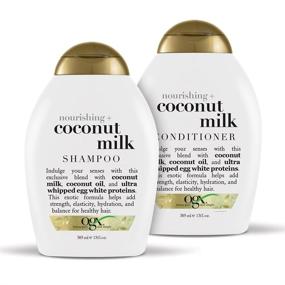 img 4 attached to 🥥 OGX Coconut Milk Nourishing Shampoo & Conditioner Set, 13 oz (packaging may vary), White