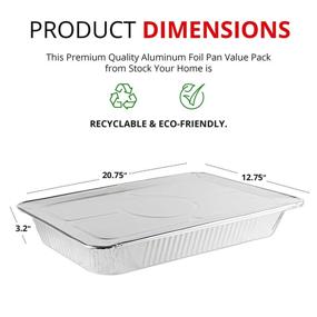 img 3 attached to 🍽️ 10-Pack Aluminum Pans with Lids - Disposable Roasting Pans for Large Slabs of Meat - Sturdy Catering Pans with Foil Covers
