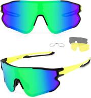 🕶️ polarized sports sunglasses with 3 interchangeable lenses - ideal for cycling, baseball - unisex design logo