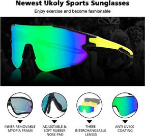 img 3 attached to 🕶️ Polarized Sports Sunglasses with 3 Interchangeable Lenses - Ideal for Cycling, Baseball - Unisex Design