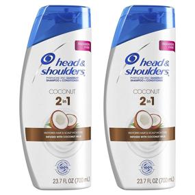 img 4 attached to 🥥 Coconut Daily Use 2 in 1 Shampoo and Conditioner, 23.7 fl oz Twin Pack - Head and Shoulders Anti Dandruff Treatment and Scalp Care