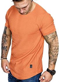 img 4 attached to Fashion Muscle Workout Athletic Cotton Men's Clothing