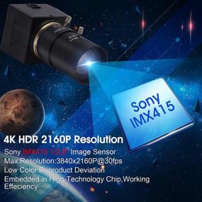 img 2 attached to Ultra HD 2160P 4K USB Camera with Sony IMX415 Sensor, 2.8-12mm Wide Screen Varifocal Lens, USB2.0 Plug & Play for PC Cam, Live Streaming Webcam (5-50mm Varifocal Lens)