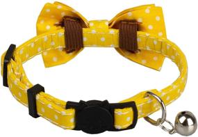 img 3 attached to Gyapet Cat Collar: Stylish Bowtie with Bell, Adjustable Breakaway Safety Buckle for Kittens & Puppies (7-11in)