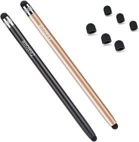 img 4 attached to Zealoire Stylus Pens for Touch Screens (2 Pack) - Sensitivity Capacitive Stylus 🖊️ with 6 Replaceable Tips for iPad, iPhone, Samsung Galaxy, and More Universal Touch Devices