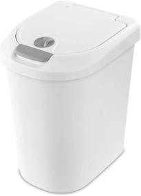 img 1 attached to Sterilite White 🗑️ Locking Touch-Top Waste Can