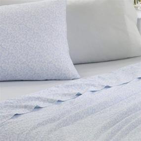 img 1 attached to 🛏️ Laura Ashley Home Percale Collection 6-Piece Percale Weave Sheet Set - 100% Cotton Queen Bedding - Cool, Crisp, Breathable - Belle Blue Cashmere