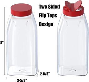 img 3 attached to 🌶️ Yesland 8 Pack 35 Oz BPA-Free Large Plastic Spice Jars with Red Dual Shake Lid - Ideal for Storing Spices, Herbs, Powders, Seasonings, and More