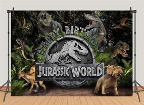 img 3 attached to 🦖 TJ 3D Динозавр Джурассик Мир Джунгли Фоны: Идеальная тема для детской вечеринки по случаю дня рождения мальчика, Baby Shower и реквизит для фотостудии - 5X3FT