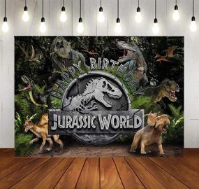 img 2 attached to 🦖 TJ 3D Динозавр Джурассик Мир Джунгли Фоны: Идеальная тема для детской вечеринки по случаю дня рождения мальчика, Baby Shower и реквизит для фотостудии - 5X3FT
