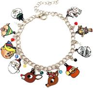 🎅 festive christmas charm bracelet: santa claus, rudolph, and frosty bracelets for girls and women logo