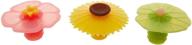 🍾 charles viancin multicolor wine bottle stopper set - lily pad, sunflower & hibiscus (pack of 3) logo