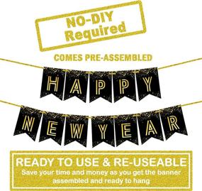 img 3 attached to 🎉 10 Feet Gold Shiny Happy New Year Banner - No DIY, New Year Sign for NYE Party Supplies 2022, NYE Banner, New Year 2022 Backdrop for Decorations