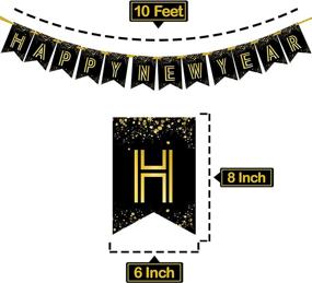 img 1 attached to 🎉 10 Feet Gold Shiny Happy New Year Banner - No DIY, New Year Sign for NYE Party Supplies 2022, NYE Banner, New Year 2022 Backdrop for Decorations