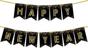 img 4 attached to 🎉 10 Feet Gold Shiny Happy New Year Banner - No DIY, New Year Sign for NYE Party Supplies 2022, NYE Banner, New Year 2022 Backdrop for Decorations