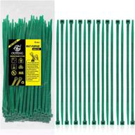 🔒 ultra strong 8 inch green nylon zip ties - heavy duty multi-purpose self locking cable ties with 50 lbs tensile strength - pack of 100 pieces logo