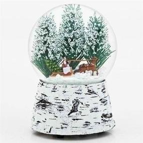 img 1 attached to 🎠 Horse Sleigh Snow 5.5 Inch Resin Musical Glitterdome Water Globe: A Charming Over the River Melody