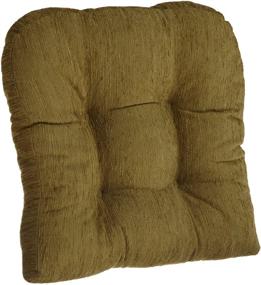 img 1 attached to 🪑 Chenille Non-Slip Chair Pad in Sage by Arlee Elegance