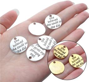 img 2 attached to 🌟 Motivational Pendants: Inspiring Words Charms, Message Charm Pendants for DIY Jewelry Making - Craft Supplies for Necklace & Bracelet