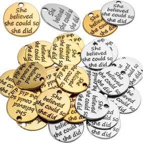 img 1 attached to 🌟 Motivational Pendants: Inspiring Words Charms, Message Charm Pendants for DIY Jewelry Making - Craft Supplies for Necklace & Bracelet