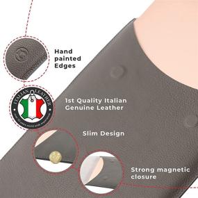 img 1 attached to 👝 MacBook Air 13 Inch Genuine Italian Leather Sleeve - Premium Laptop Protector with Ultra-Sleek Suede Padding, Universal Fit for Best Protection, Grey Color