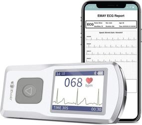 img 2 attached to 💓 EMAY Portable ECG Monitor – Wireless Heart Rate & Rhythm Tracking Device for iPhone & Android, Mac & Windows, Enhancing Heart Performance