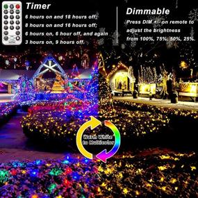 img 2 attached to 🌈 Vibrant and Versatile: Color Changing Outdoor String Lights - 11 Modes, 197ft 500LED Fairy Twinkle LED Light Set with Remote for Xmas, Parties, Garden Décor, and More!