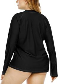 img 3 attached to 👚 Stay Stylish, Protected, and Comfy with Halcurt Women's Plus Size Swim Shirt: Short Sleeve Rash Guard UPF 50 Swimwear