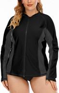 👚 stay stylish, protected, and comfy with halcurt women's plus size swim shirt: short sleeve rash guard upf 50 swimwear logo