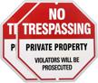 trespassing trespassers prosecuted eight sided weatherproof logo