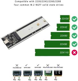 img 1 attached to 💽 Алюминиевый адаптер M.2 SATA SSD к USB 3.1 в корпусе - Внешняя поддержка SSD NGFF M.2 (2280 2260 2242 2230) с ключом B/ключом B+M, черный