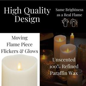 img 3 attached to Raz Imports Moving Flame Ivory Pillar Candles: Set of 3 with Remote Control and Timer - Realistic Flameless Lighting for Living Room and Bedroom Décor