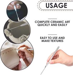 img 1 attached to 🔧 Enhance Your Pottery Skills with 4 Pieces Clay Needle Tools - Ceramic Detail Tools for Sculpting, Carving, Scraping, and Modeling