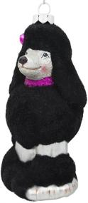 img 4 attached to 🐩 BestPysanky Realistic Black Poodle Dog Glass Christmas Ornament with Faux Fur - 4.75 Inches