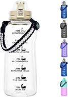 💧 large 50 oz half gallon water bottle with straw | motivational time marker | leakproof bpa free tritan water jug with paracord handle for fitness, gym, and outdoor sports логотип