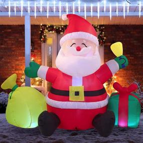 img 4 attached to 🎅 7 FT Lighted Santa Claus Inflatable Decoration for Xmas Party - Indoor/Outdoor Winter Decor with LED Lights