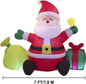 img 1 attached to 🎅 7 FT Lighted Santa Claus Inflatable Decoration for Xmas Party - Indoor/Outdoor Winter Decor with LED Lights